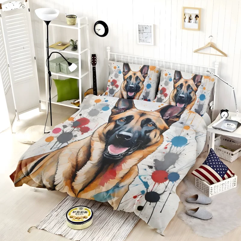 Dynamic Belgian Malinois Dog Canine Athlete Bedding Set