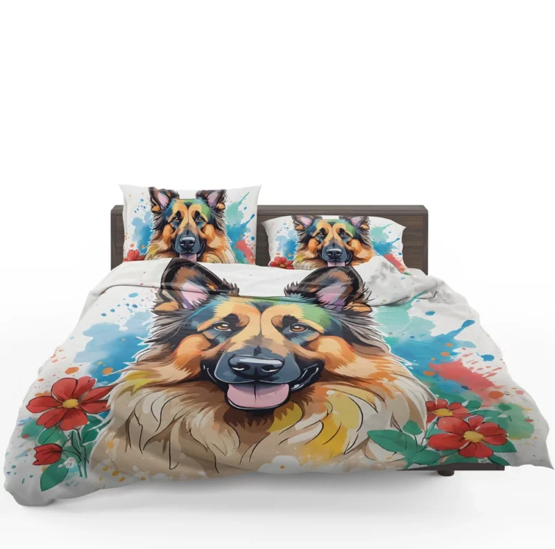 Dynamic Belgian Tervuren Dog Partner Bedding Set 1