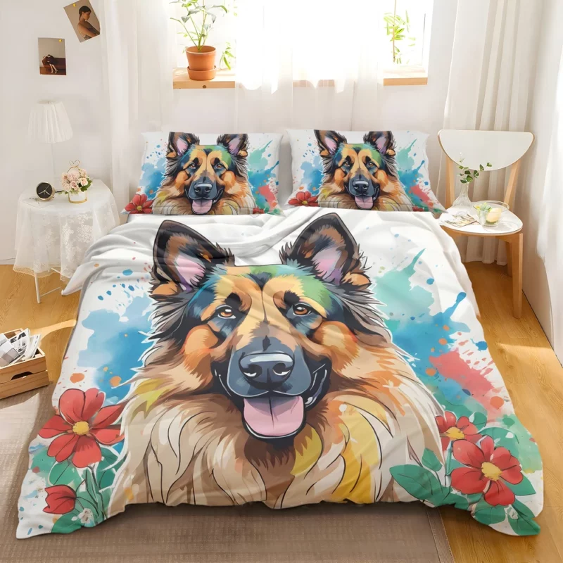 Dynamic Belgian Tervuren Dog Partner Bedding Set 2