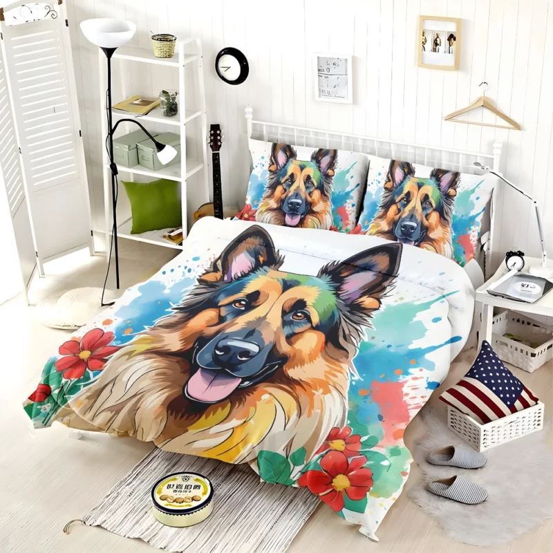 Dynamic Belgian Tervuren Dog Partner Bedding Set