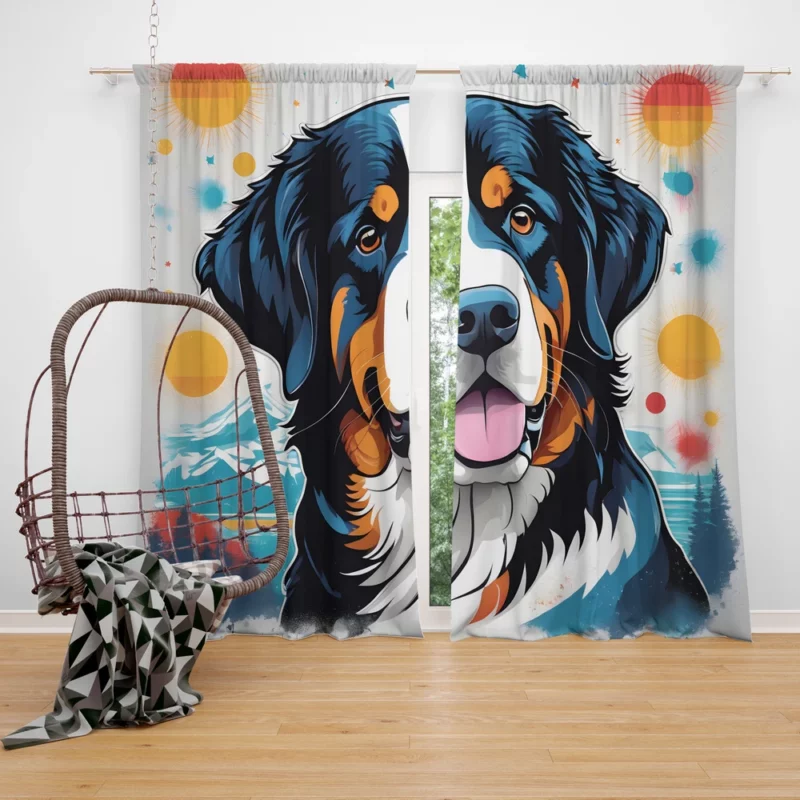 Dynamic Bernese Mountain Dog Performer Curtain