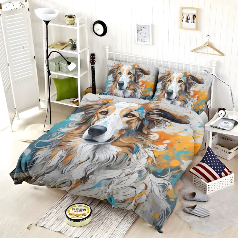 Dynamic Borzoi Dog Performer Bedding Set