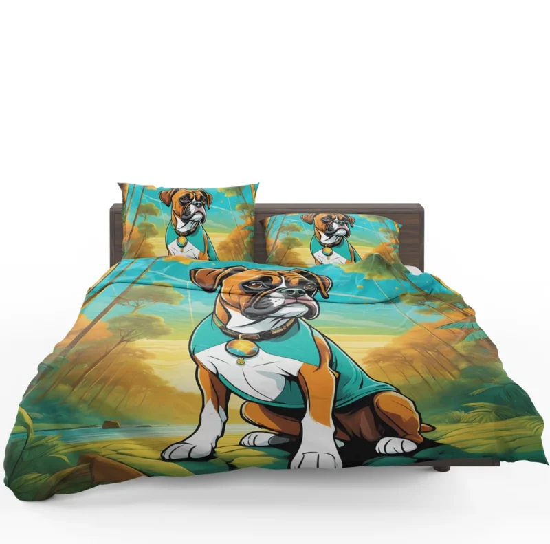 Dynamic Boxer Dog Performer Bedding Set 1