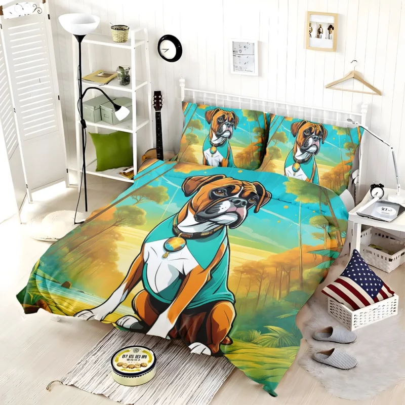 Dynamic Boxer Dog Performer Bedding Set