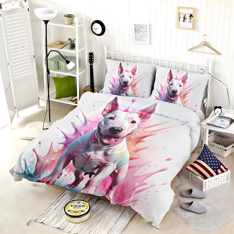 Dynamic Bull Terrier Dog Performer Bedding Set