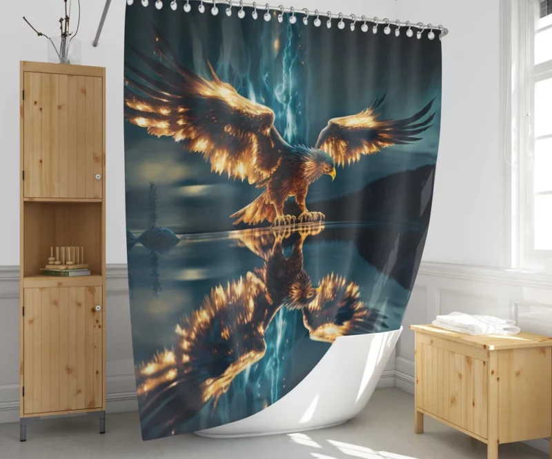 Eagle Digital Artwork Shower Curtain 1