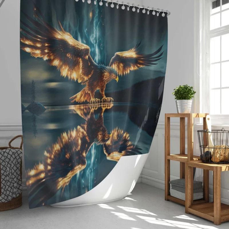 Eagle Digital Artwork Shower Curtain