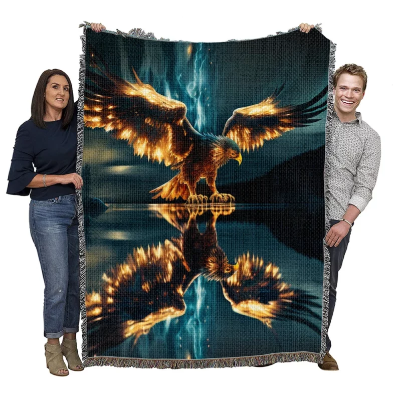 Eagle Digital Artwork Woven Blanket