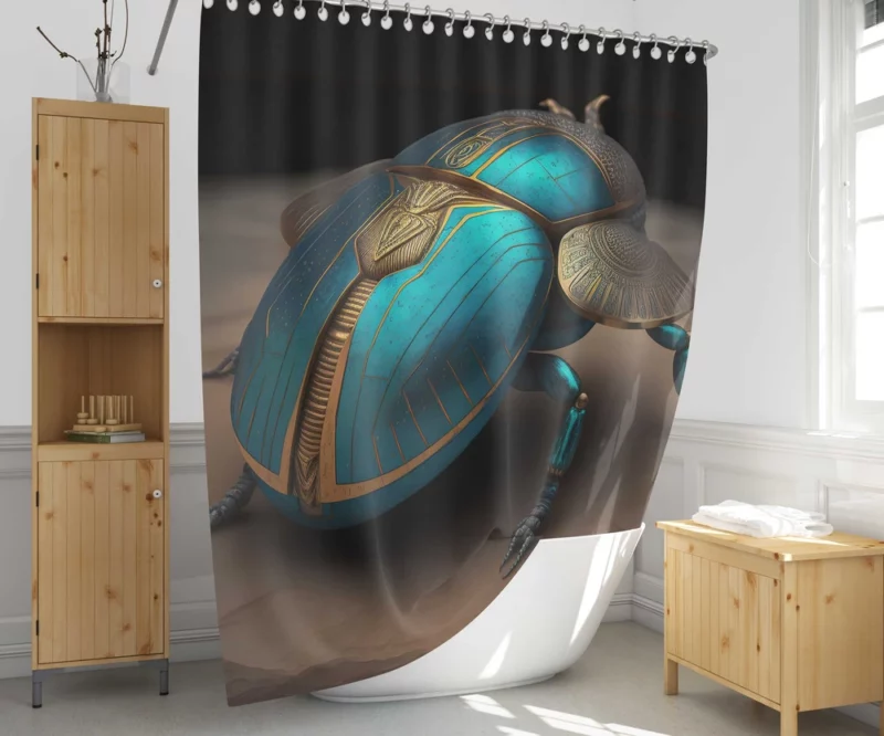 Egyptian Scarab Beetle Art Shower Curtain 1