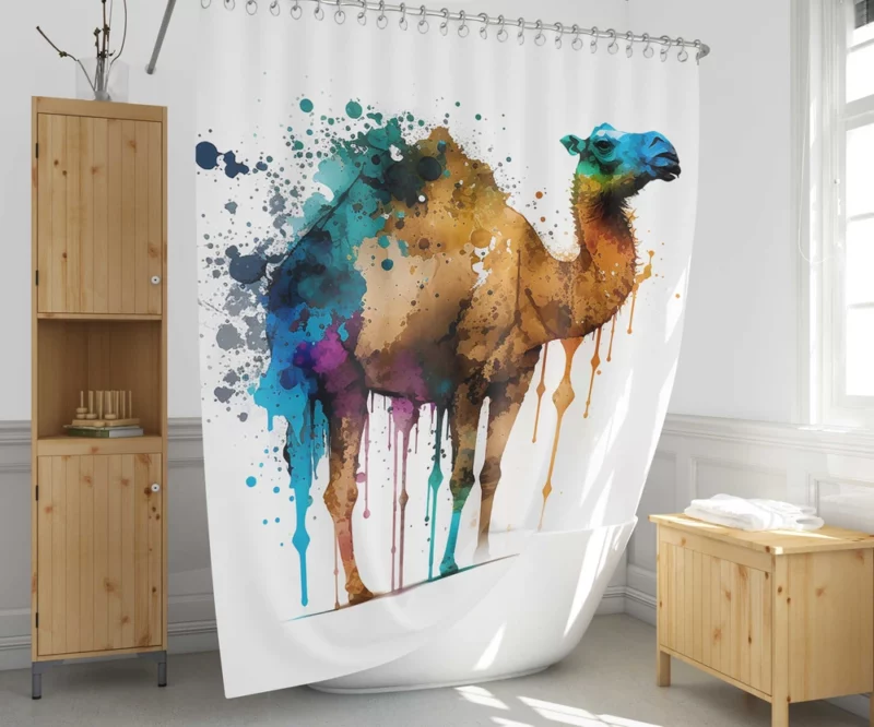 Eid Painting of Camels Shower Curtain 1