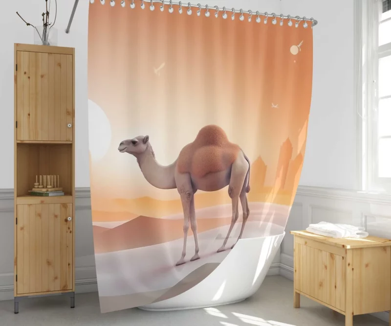 Eid al-Adha Camel Artwork Shower Curtain 1