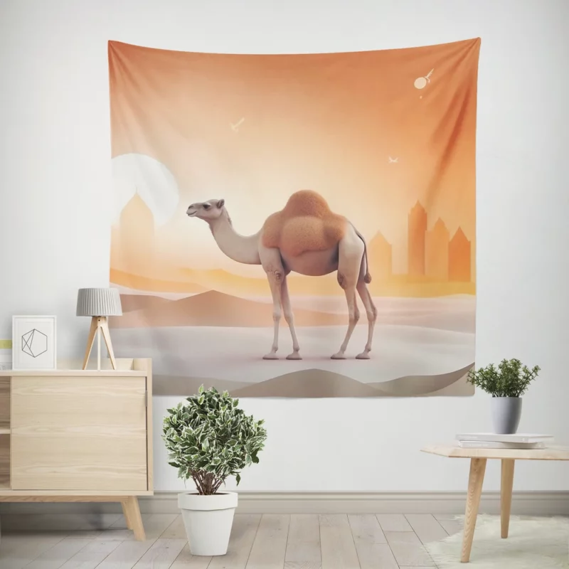 Eid al-Adha Camel Artwork Wall Tapestry