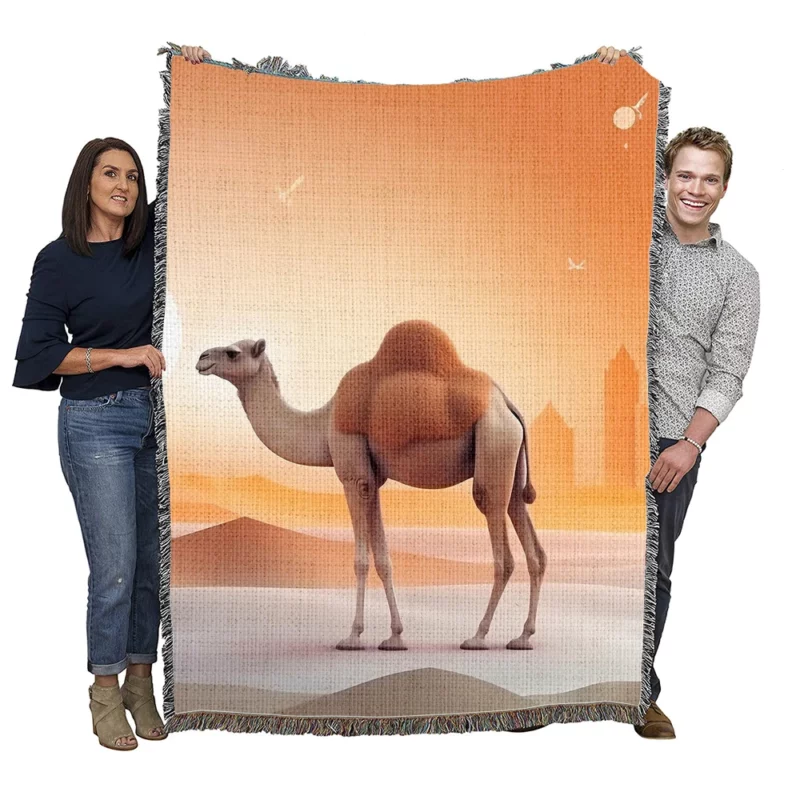 Eid al-Adha Camel Artwork Woven Blanket