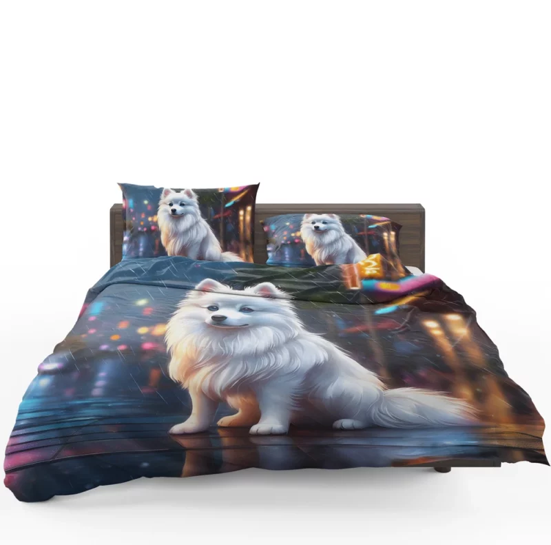 Elegant American Eskimo Beauty Dog Grace Bedding Set 1