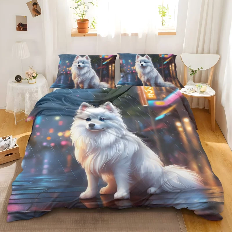 Elegant American Eskimo Beauty Dog Grace Bedding Set 2