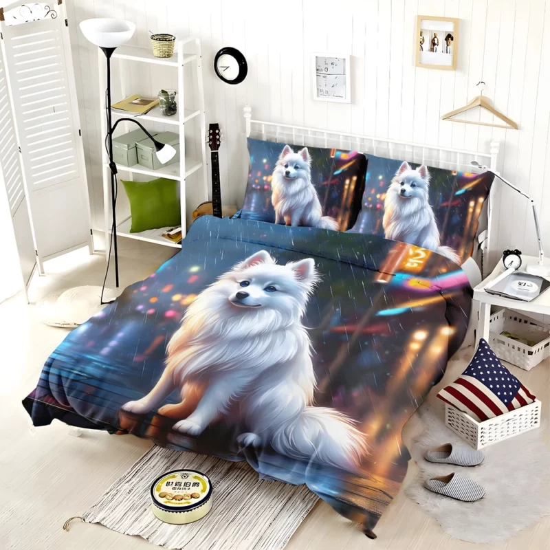 Elegant American Eskimo Beauty Dog Grace Bedding Set