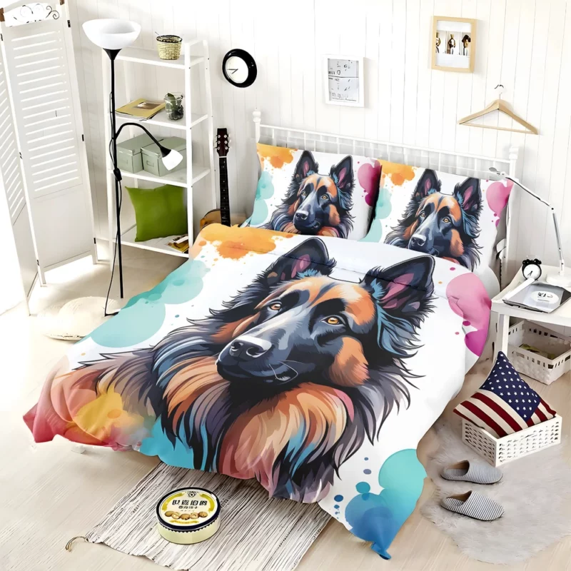 Elegant Belgian Sheepdog Dog Majesty Bedding Set