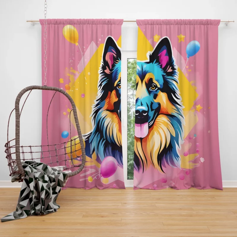 Elegant Belgian Tervuren Dog Charmer Curtain