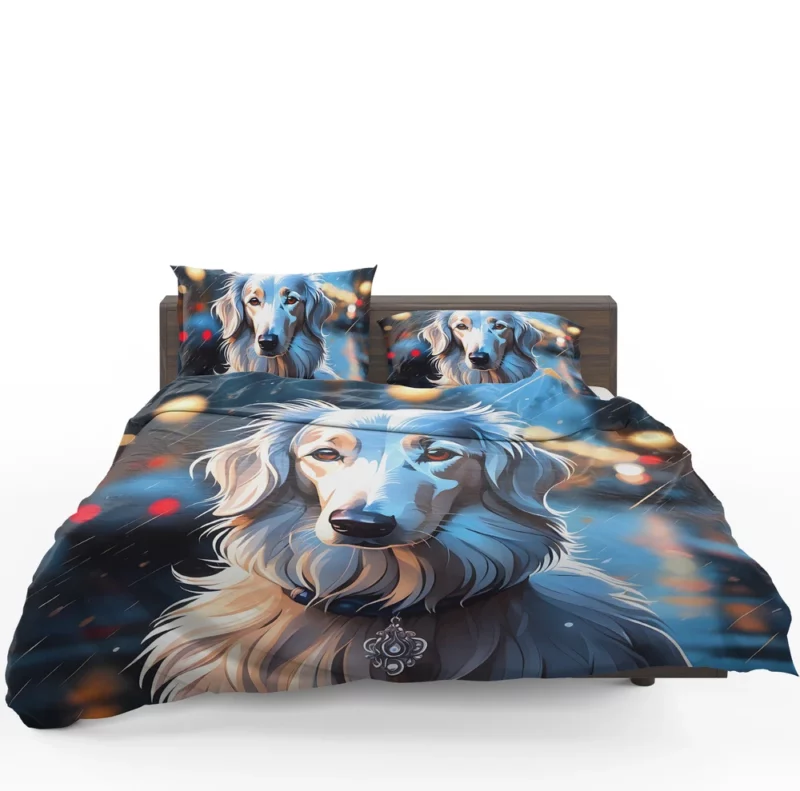 Elegant Borzoi Dog Enthusiast Bedding Set 1