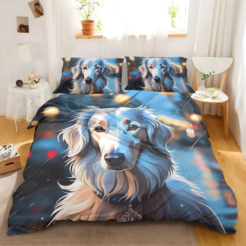 Elegant Borzoi Dog Enthusiast Bedding Set 2