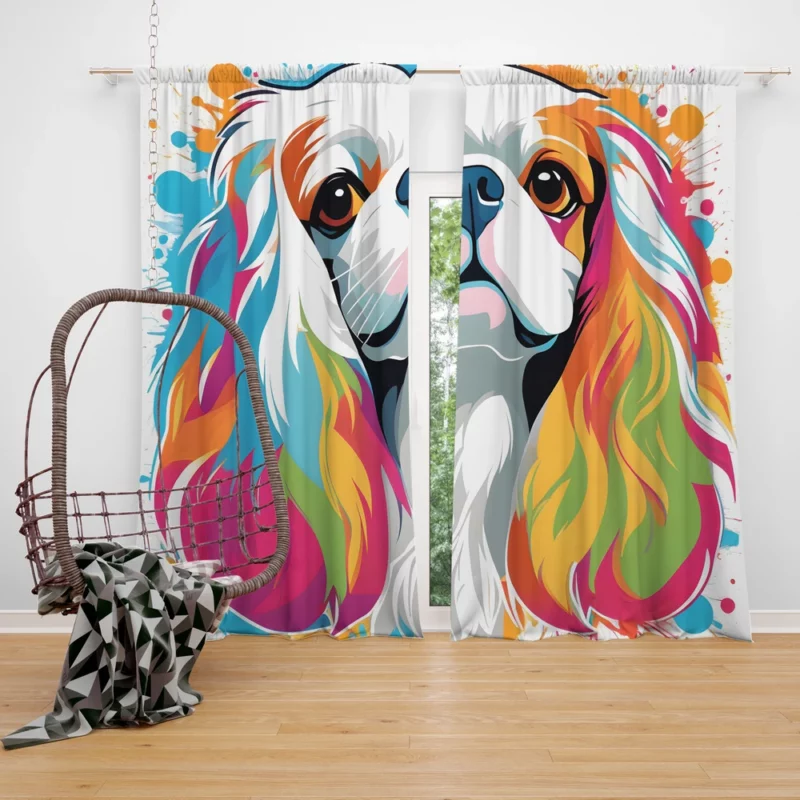 Elegant Cavalier King Charles SpanielBeauty Curtain