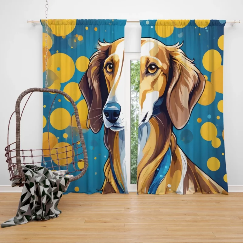 Elegant Ears Saluki Dog Charm Curtain