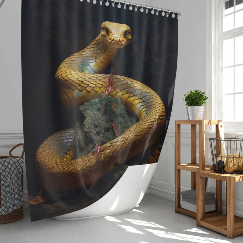 Elegant King Cobra Artwork Shower Curtain