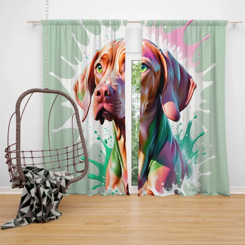 Elegant Vizsla Sporting Dog Breed Curtain