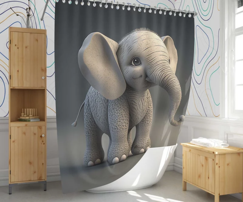 Elephant With Large Earrings Shower Curtain 1