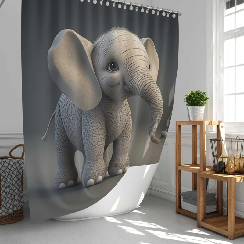 Elephant With Large Earrings Shower Curtain