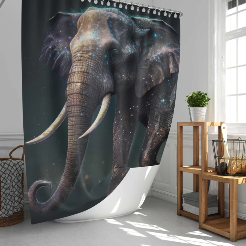 Elephant With Star Accents Shower Curtain