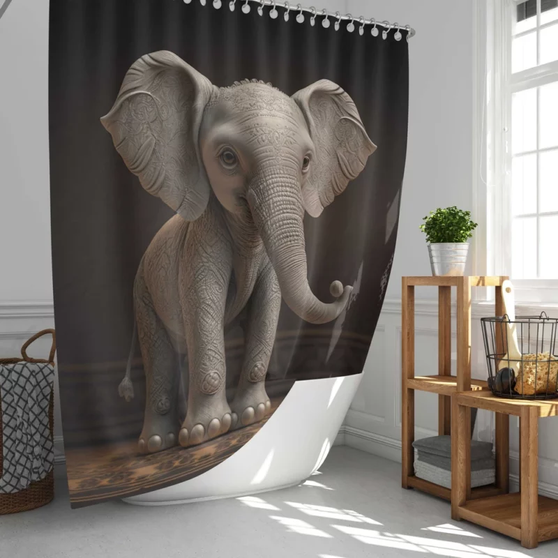 Elephant With a Big Nose Shower Curtain