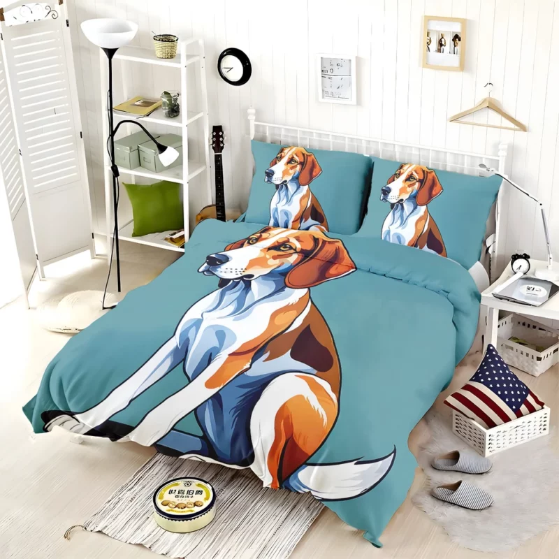 Energetic American Foxhound Spirit Dog Vigor Bedding Set