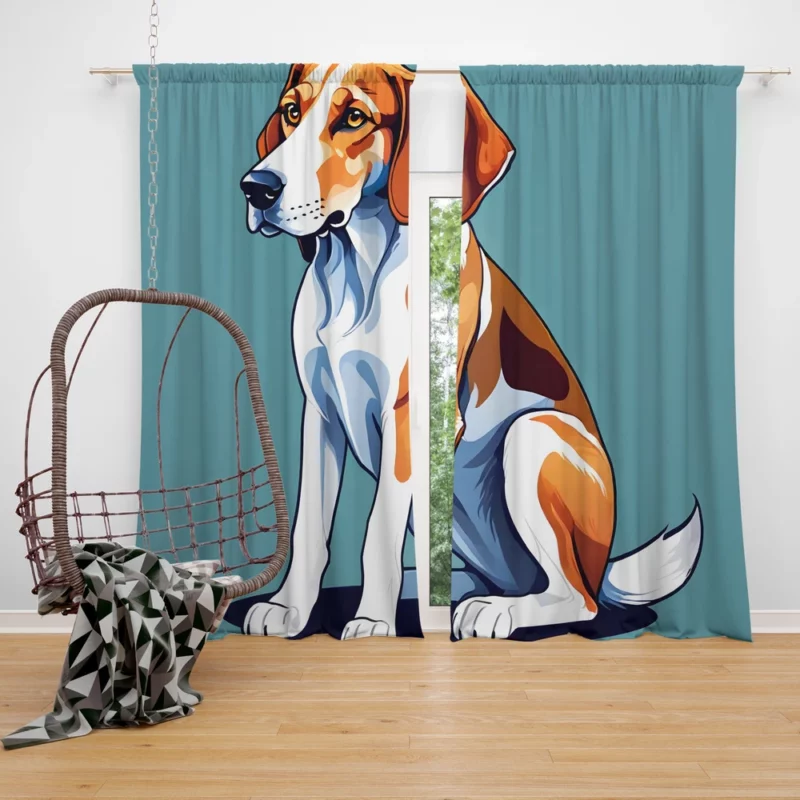 Energetic American Foxhound Spirit Dog Vigor Curtain