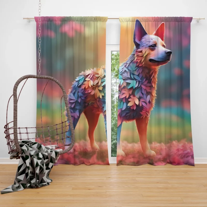 Energetic Australian Cattle Dog Companion Curtain