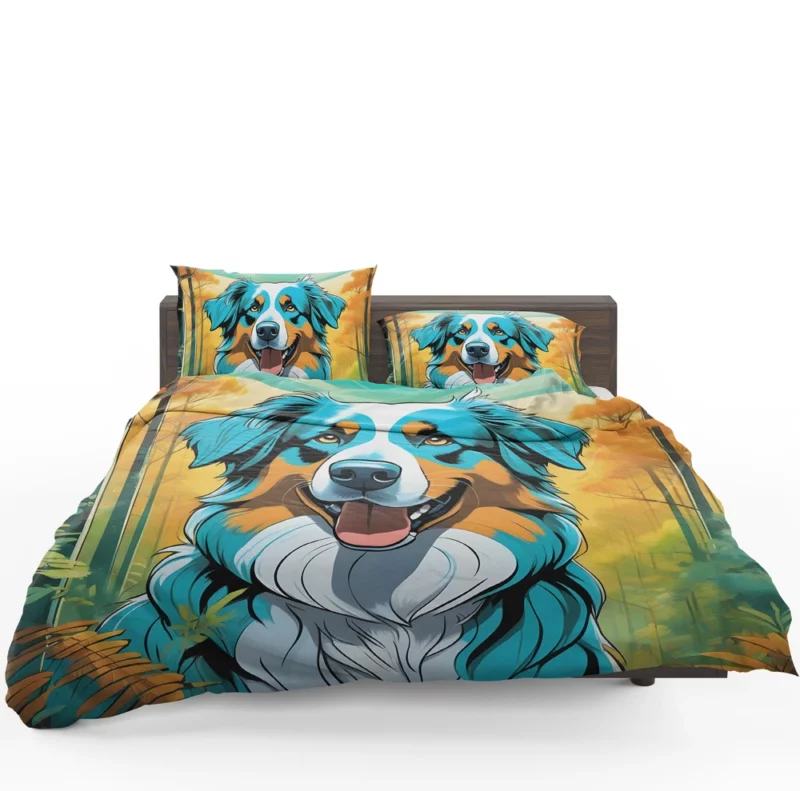 Energetic Australian Shepherd Dog Canine Athlete Bedding Set 1