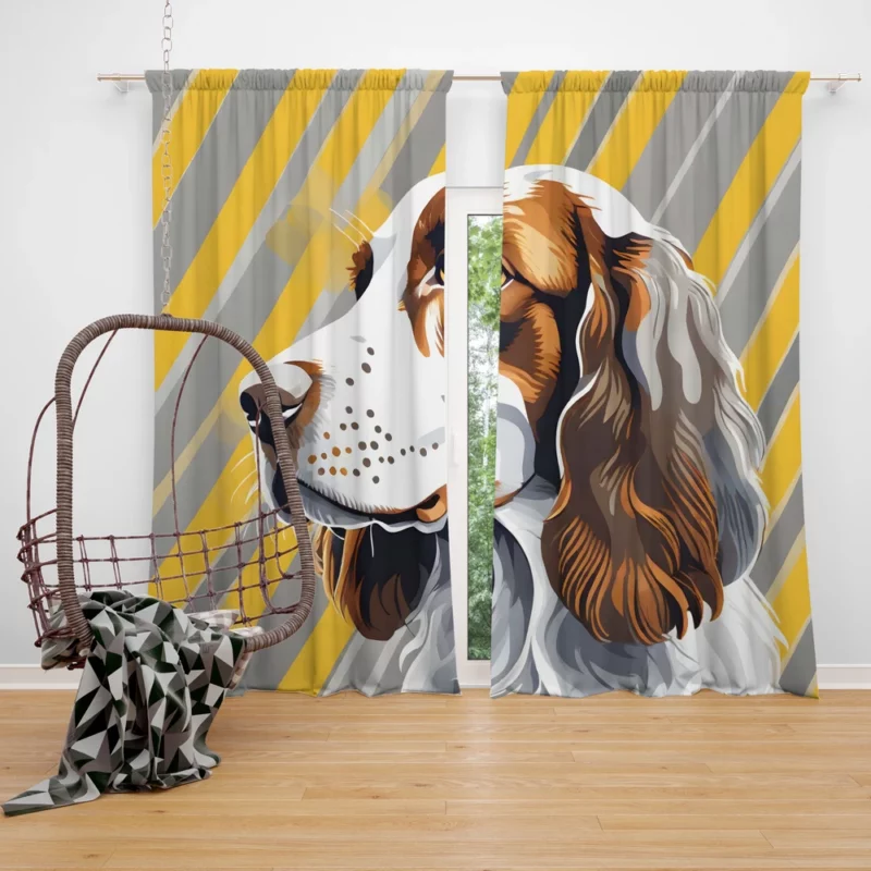 Energetic Beauty Welsh Springer Spaniel Dog Curtain