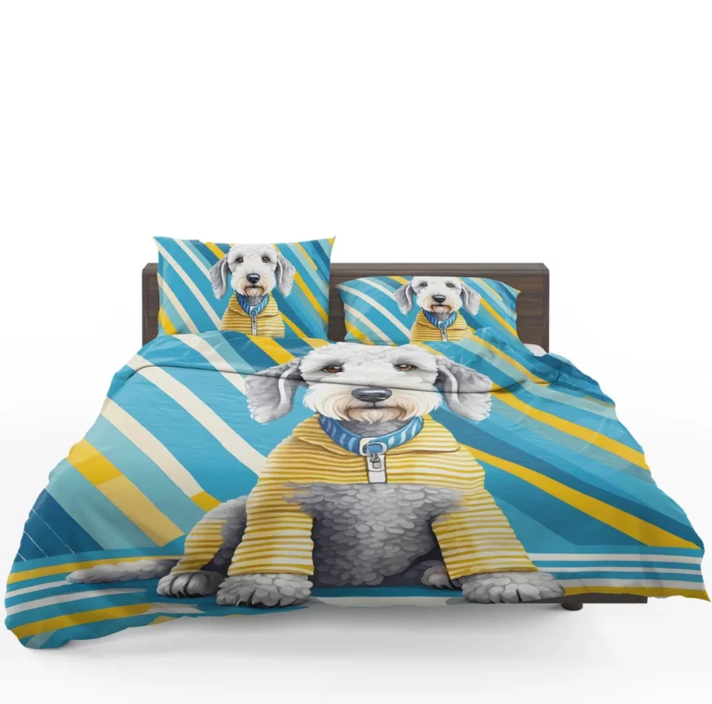 Energetic Bedlington Terrier Explorer Dog Joy Bedding Set 1