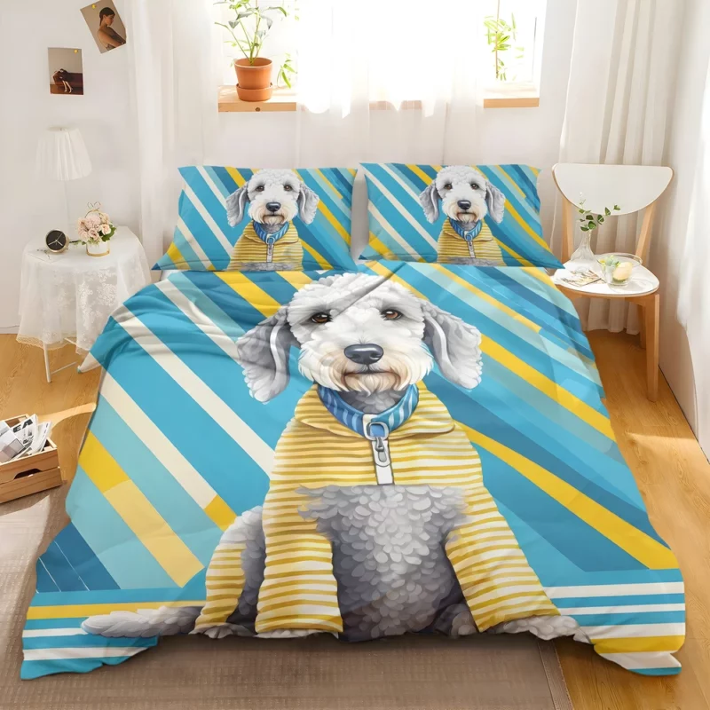 Energetic Bedlington Terrier Explorer Dog Joy Bedding Set 2