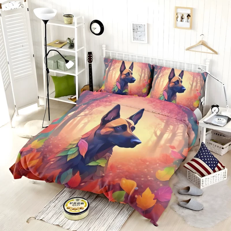 Energetic Belgian Malinois Dog Athlete Bedding Set