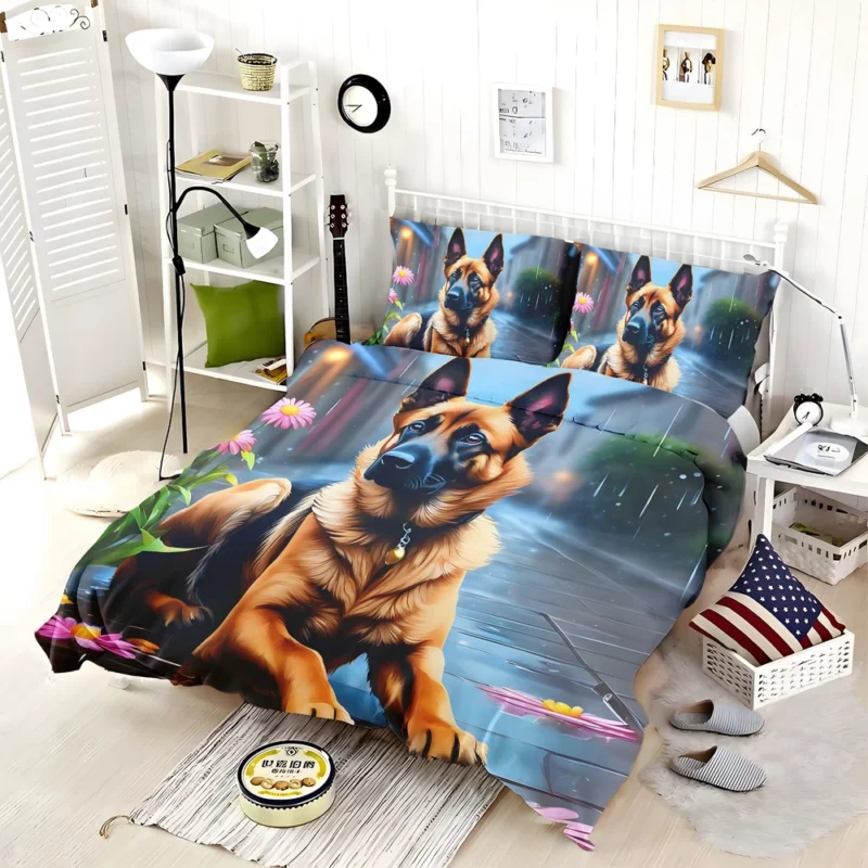 Energetic Belgian Malinois Dog Canine Athlete Bedding Set