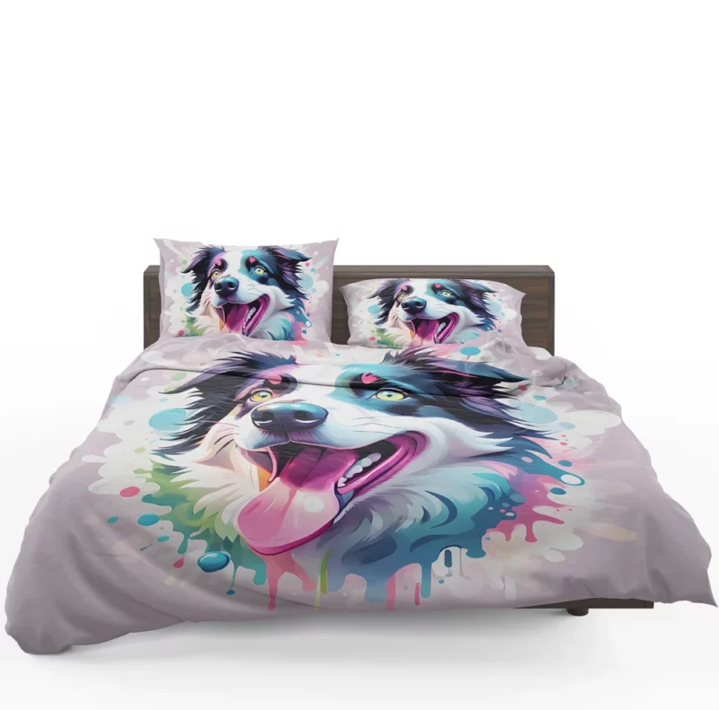 Energetic Border Collie Dog Enthusiast Bedding Set 1