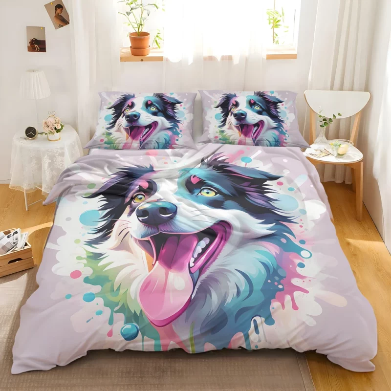 Energetic Border Collie Dog Enthusiast Bedding Set 2