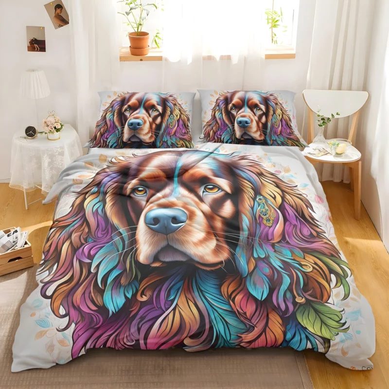 Energetic Wonder Sussex Spaniel Dog Breed Bedding Set 2