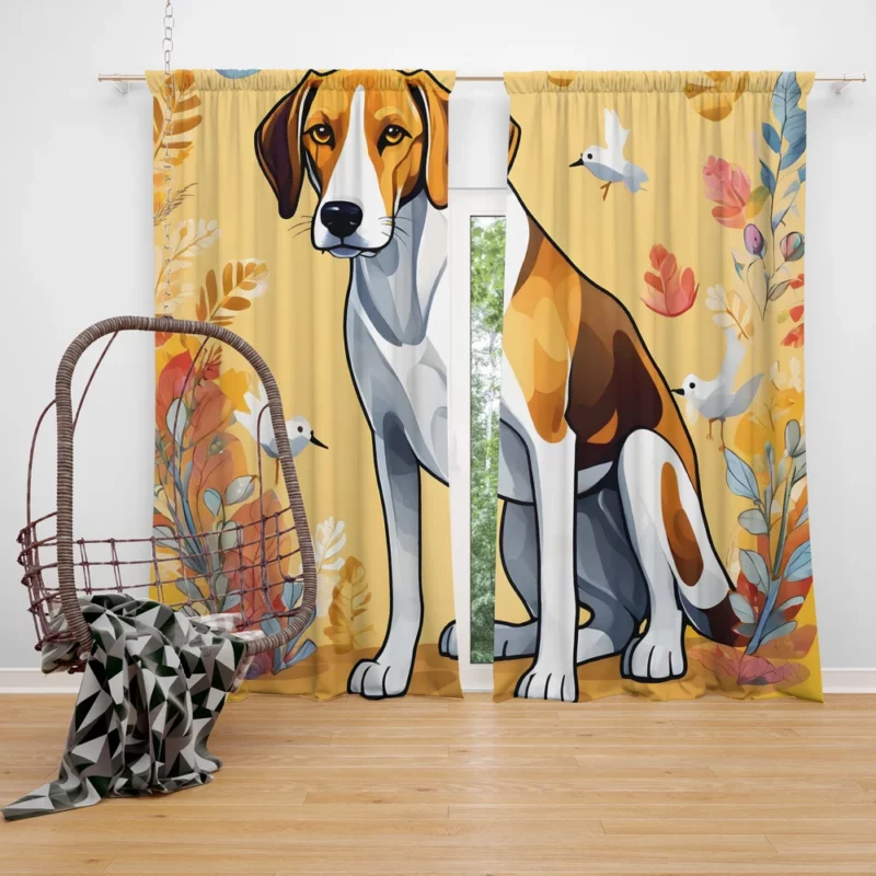 English Foxhound Birthday Bond Teen Companion Curtain