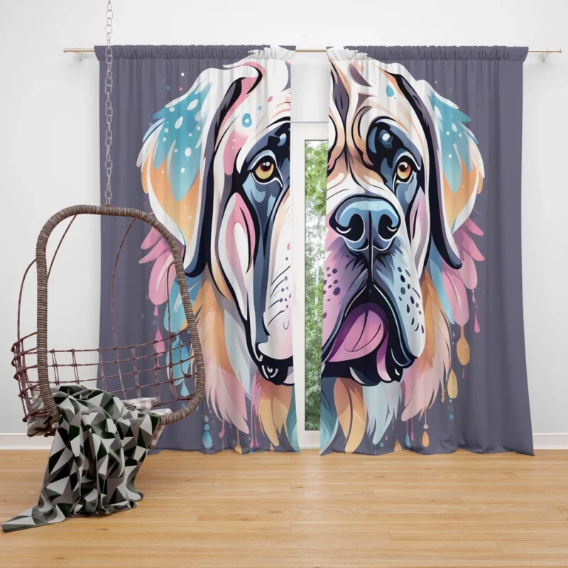 English Mastiff Love Teen Heartfelt Gift Curtain