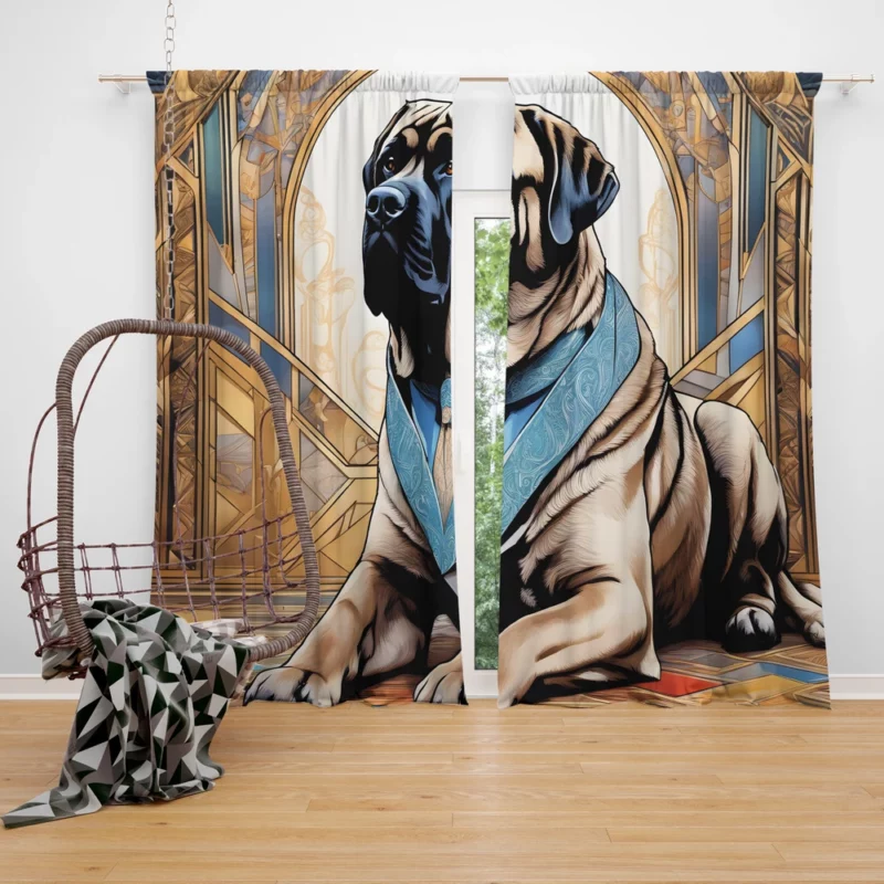 English Mastiff Playful Charm Teen Joy Curtain