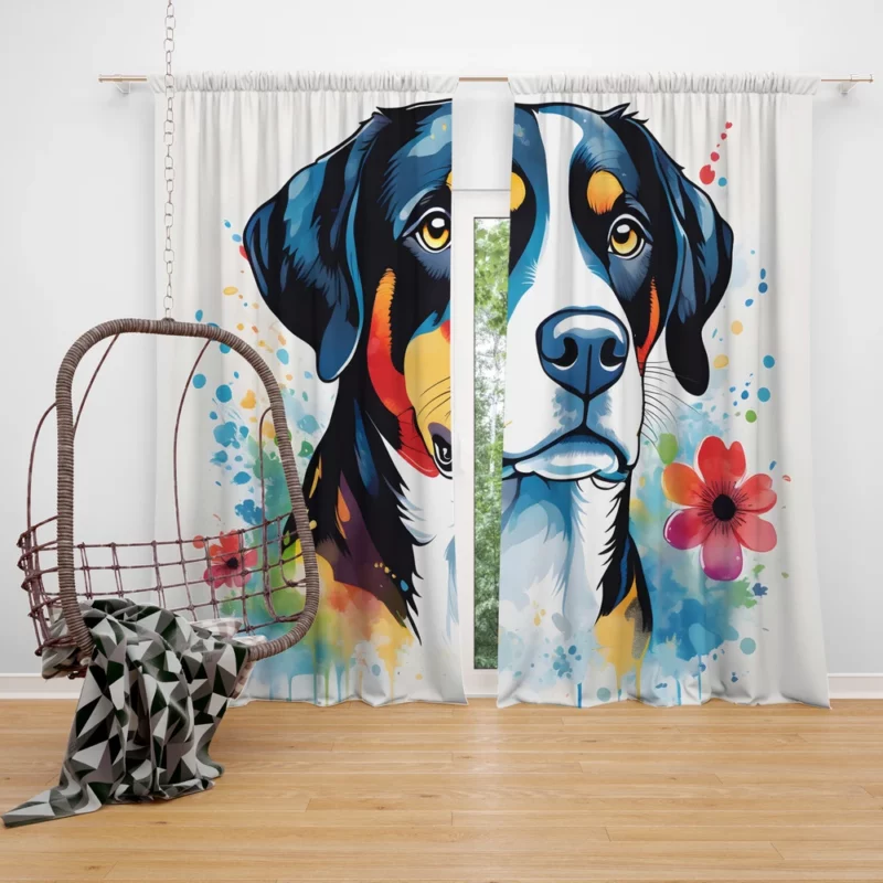 Entlebucher Mountain Dog Delight Teen Joyful Surprise Curtain