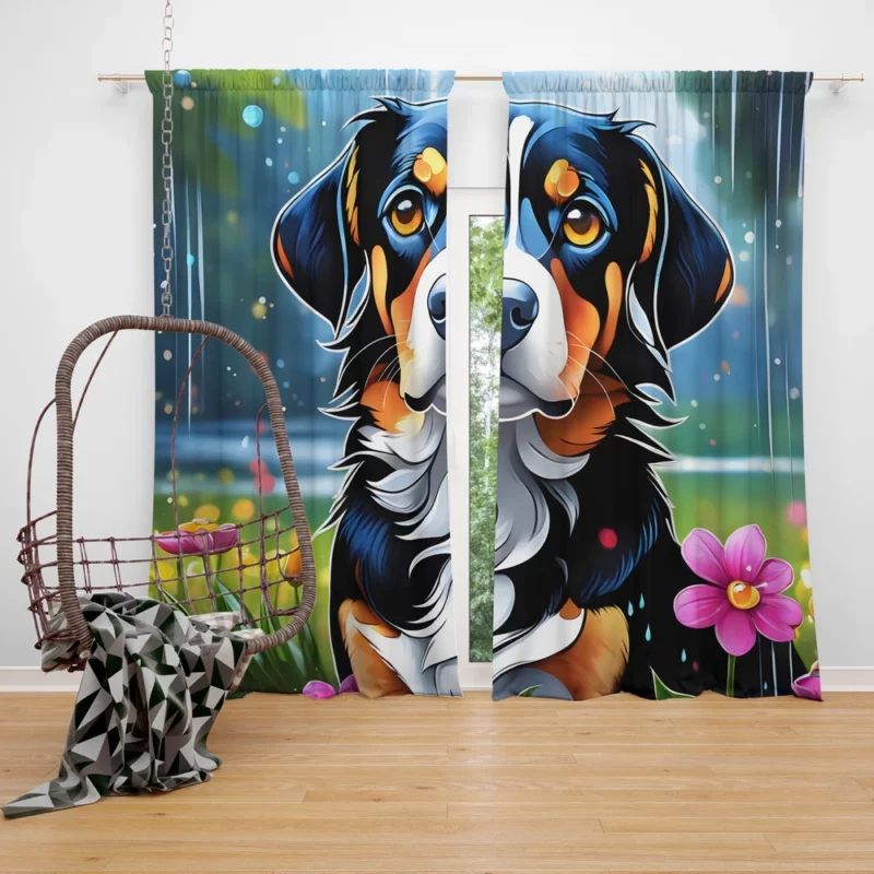 Entlebucher Mountain Joy Teen Birthday Delight Curtain