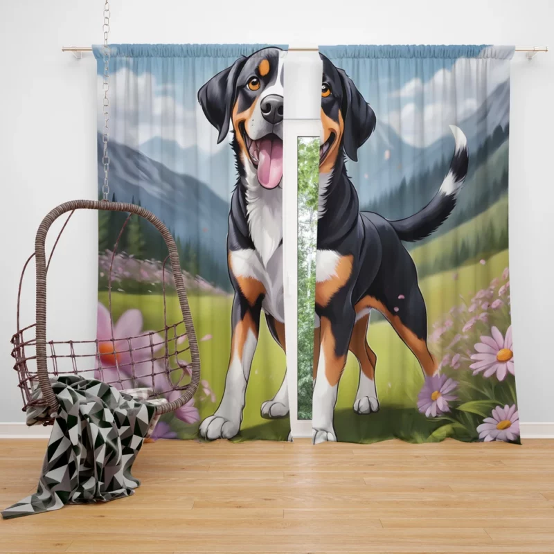 Entlebucher Mountain Playful Charm Teen Joy Curtain